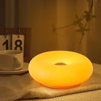 Acrylic Orange Donut Mood Lamp - Plug-in Swing Arm Wall Light, LED RGB Colorful Lights for Bedroom, Living Room Decor, Warm Retro Modern Lamps for Cozy Ambient Glow, Wall Decor for Home Supplies Festive Decorations,sohochic