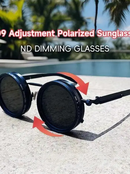 Polarized Round Sunglasses for Men Women, Retro Punk Style UV400 Protection Shades, Clear Vision Eyewear for Fishing Outdoor Activities