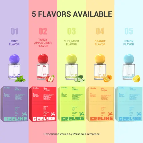 CEELIKE Oral Spray, 20ml – 5 Flavors Optional, Freshens Breath & Improves Oral Health,sohochic