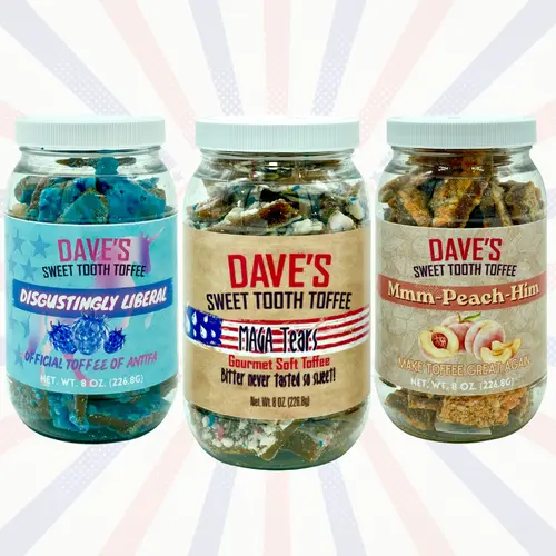 MAGA Tears flavored Gourmet Toffee - Dave's Sweet Tooth - Handmade Almond Toffee Topped with White Chocolate