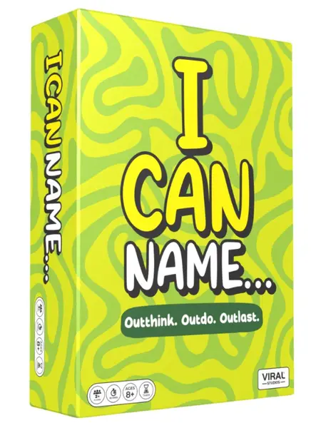 I Can Name… The Fast-Paced Party Card Game of Bragging, Bidding & Brainpower | Hilarious Group Game for Adults, Teens, Families | 325 Topics, Challenge Cards & Timer | 2+ Players