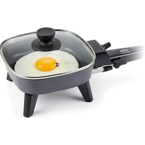 Elite Cuisine 7 " Portable Elec tric Skillet, R emovable Handle