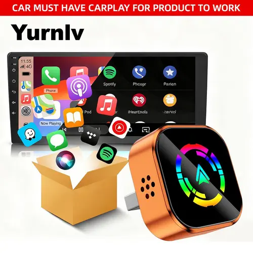 YURNLV A New CarPlay 2026 Wireless CarPlay Adapter for iPhone/Android  Fast Connect , Hands-Free Calling Wireless Adapter Electronic Charger CarPlay Adapter