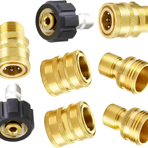 M MINGLE 8-Pack Ultimate Pressure Washer Adapter Set - Stainless Steel & Brass Disconnect Kit, M22 Swivel to 3/8 in Connect, 3/4 in to Release Garden Hose Connectors, DealsForYouDays,toolupgrade
