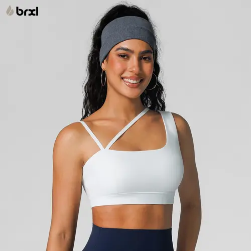 BRXL【Discount for live】Asymmetric Single Strap Sports Bra - Sexy Black Workout Top with High Neck & Crisscross Back​-brxl-2,travel essentials,camping essentials