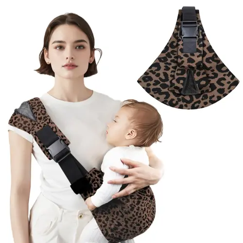 Cochildor Unisex Leopard Print All-in-1 Adjustable Baby Sling Carrier - 2025 Upgraded Ergonomic Front-Facing Toddler Wrap, Secure Fit, Comfortable Baby Travel Gear for 10-45 Lbs, Front-Facing Baby Carriers