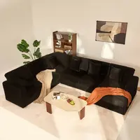 【6 Packages Shipping】Queen Sofa,Cloud Couch 139" U-Shaped Sectional Sofa, Oversized 7-Seater Modular Couch with Corduroy Upholstery, Deep Seats, High Backrest & Pocket Spring Cushions for Living Room, Right Facing Chaise
