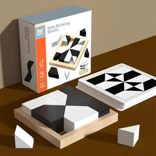 Hidden Blocks Brain Builder - The STEM Puzzle Gift That Builds 3D Thinking Logic & Problem Solving | Made with Safe Water Based Beech Wood | Endless Creative Play for All Ages as the Perfect Educational Gift,sohochic