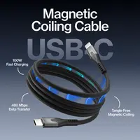 STATIK MagStack USB-C to USB-C: Cable | 100W Fast Charge | 480Mbps Data Sync | Tangle-Free Braided Nylon | For Phones, Tablets, Laptops and Headphones