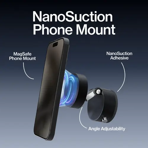 STATIK HyperMount: Phone Mount | NanoSuction & MagSafe | 360 Degree Adjustable | Holds Up to 88 lbs | Never Blocks Air Vents | iPhone 12 and Newer & Android
