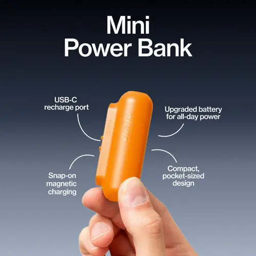 STATIK Snap-N-Charge: Pocket-Sized Power Bank | 3200mAh | Magnetic Snap-On Charging | USB-C, Micro-USB & Lightning Tips Included | Compact Portable Charger for iPhone, Android, Tablets & Headphones