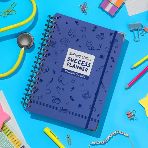 Nurse Well Versed Nurse Calendar Planner - Nursing School Success Organiser, Undated, 12-Month, Monthly + Weekly Layout
