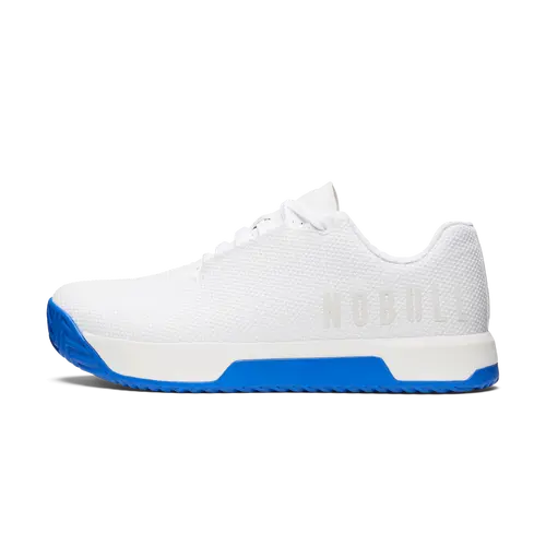NOBULL Men's Outwork Edge (Impact) Shoe in White Royal Blue - OG Strength Training Shoe, Durable Gym Trainer, Lifting Sneaker