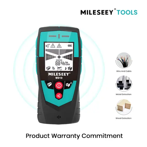 MILESEEY WD10 Handheld Reliable 4-in-1 Industrial Wall Detector Scanner, Easy-to-Use Measuring Tool for Accurate Wall Scanning of AC Wires, Cables, Wood Studs, Metal Pipes (Tools & Hardware Physical Measuring Instrument),toolupgrade