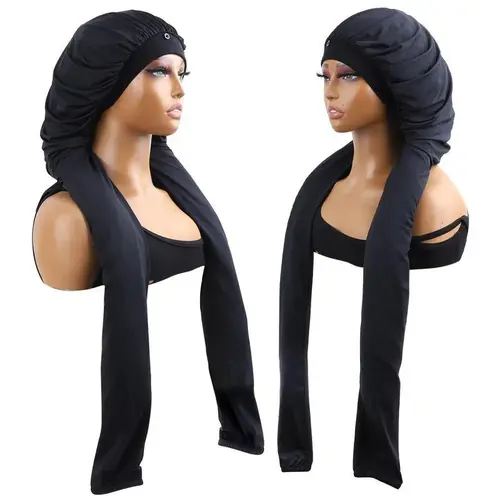 Humwam 2-in-1 Adjustable Haircare Bonnet - Large Yellow Friction-Free Sleeping Cap for Daily Long Hair, Smooth Elastic Pantyhose, Breathable, Water-Resistant, UV Shield, Lightweight, Hand Washable Styling Accessory