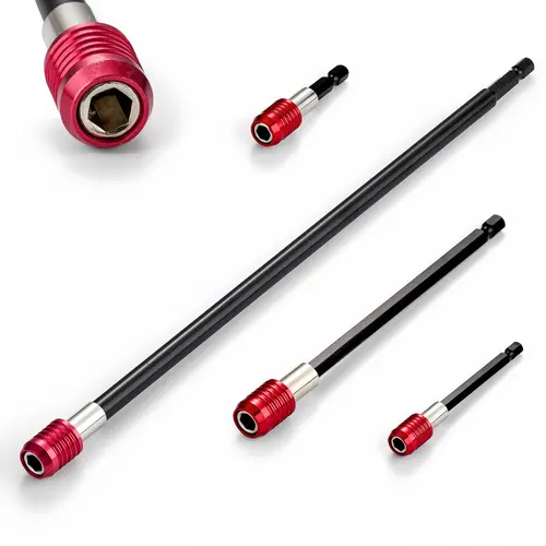 Magnetic Multipurpose Screwdriver Mechanic Tools 2-Piece Set - 2/4/6/12" Extra Long Bit Holders, 1/4" Hex Shank Quick Release Adapter, CR-V Steel, Fits Impact Drivers for Extended Reach, Prevents Bit Loss, Boosts Durability and Longevity, Multifunctional,