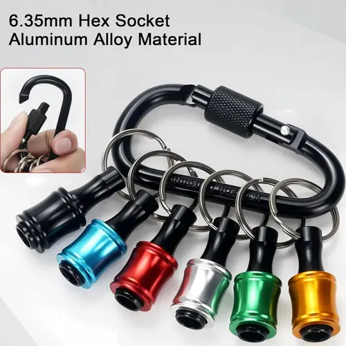 【FathersDayGift】6 PCS Bit Holders 1/4 Socket, Hex Shank Screwdriver Bit Holder for Impact Driver Drill Bit Keychain Extension Bar Quick Release Easy Change, Screwdriver Bit Holders for Tools & Home Improvement Gift