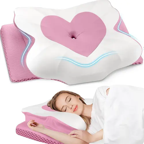 New Adjustable Ergonomic Orthopedic Memory Foam Travel Neck Pillow - Cervical Care, Sleeping Aid, Shoulder Pain Relief, Breathable Mesh Fabric, Removable Pillowcase, Mother's Gift,sohochic