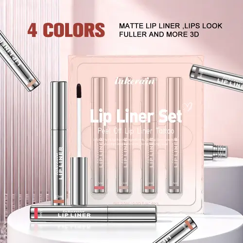 4Pcs Multi-Pack Peel Off Lipliner Stain Set - Waterproof Nude Matte Makeup Lip Tint, Non-Fading, Effortless Precision, Full Coverage, 24H Long Lasting Color Hold Cosmetic [US 2026 Deals for You Days]