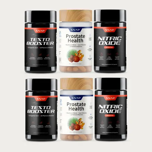 2x "Big Boy Bundle" Ultimate Men's Health & Vitality - Testo Booster + Prostate Health + Nitric Oxide Booster - Supports Testosterone Production - D-Aspartic Acid & 14 Plants - Boost Blood Flow & Stamina - Muscle Mass & Performance Booster