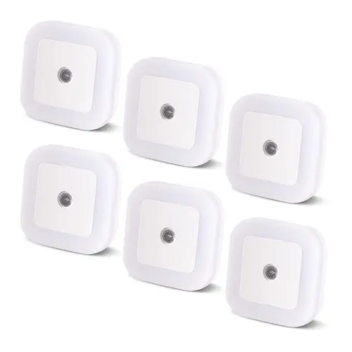 LED Night Lights Plug into Wall 6-Pack, Plug in Night Light, Dusk to Dawn Nightlight Led Night Lights for Bedroom, Bathroom, Hallway Warm White