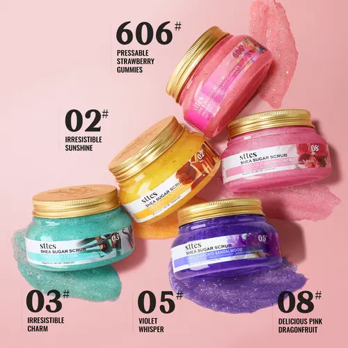 New！Sttes Shea Sugar Body Scrub #02 (Irresistible Sunshine) – Exfoliating Pistachio & Salted Caramel Scent Shower Treatment 250g, Body Care, Cleanser, Scented,sohochic