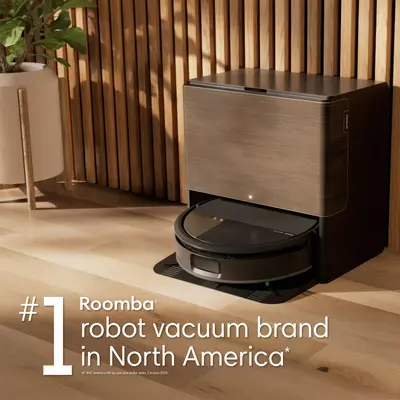 Roomba® Max 705 Combo Robot Vacuum & Mop + AutoWash™ Dock – 175X Suction, Anti-Tangle Dual Rubber Brushes, PowerSpin Heated Mop with SmartScrub, and ClearView™ Pro LiDAR - up to 75 Days of Hands-Free Deep Cleaning