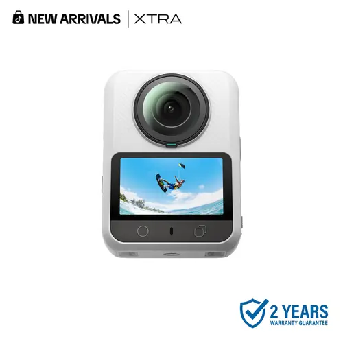 Xtra 360 360-Degree Action Video Recording Camera - 8K Panoramic Video, 1-Inch Equivalent Sensor, 100MP High Resolution, Waterproof, Magnetic, 105GB Built-In Memory, Bullet Time, Broad Compatibility, Micro SD Support, Vlogging Camera