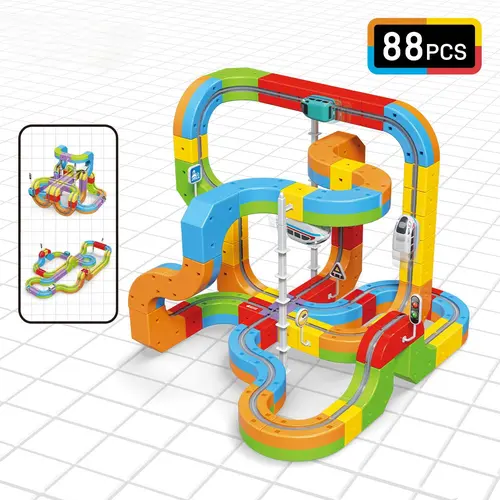 MAGIC RAIL TRACK BLOCKS,Track toys,Track Set,Building Block,Creative DIY Construction Set,Gravity-Defying, Upside-Down Driving,LED,Christmas Gift,Gift for Kids,Develop Children's thinking,Valentine's Day campingessentials tiktokshopbacktoschool