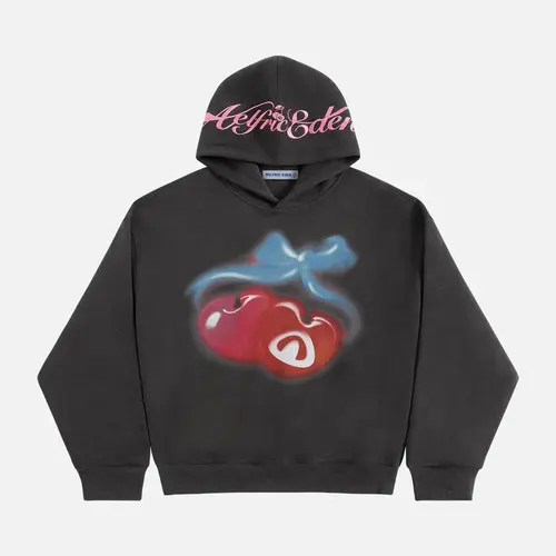 Aelfric Eden Unisex Oversized Boxy Cherry Pattern Pullover Hoodie Washed Hoodie Vintage Streetwear Trendy Y2k Hooded Pullover Tops,clothes for back to school,first day of school outfits,sohochic