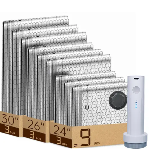 【2026 Upgraded】 Cordless Travel Vacuum Storage Bags Set - 6/9/15-Pack Vacuum Bags for Travel, 140L/Min Air Removal, USB Rechargeable Handheld Pump with Built-In Battery, Detachable, Non-Slip, Waterproof Reusable Space Saver for Carry On Suitcases Clothes,