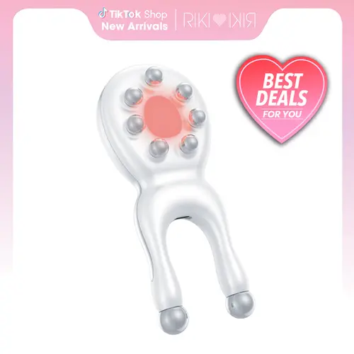 RIKI Sculptress Mini Facial Acupressure Massage & Fascia blasting & Precision Guasha Tool with Red, Blue and Purple Light, Deep Vibration, EMS | Promotes collagen, Blood circulation. Anti-aging Targets Wrinkles, smile line, Helps with Sinus Infection