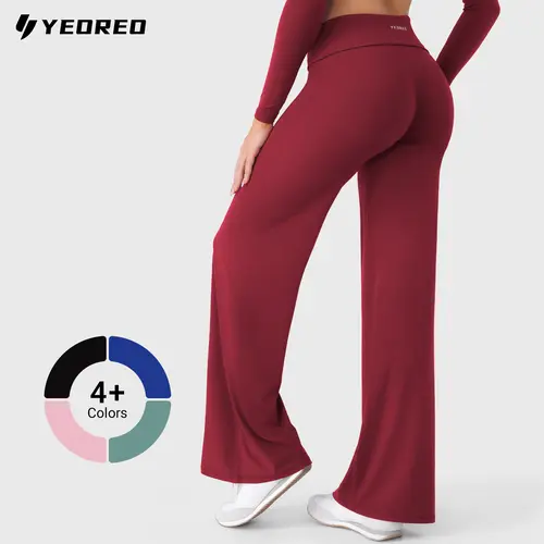 YEOREO Eddiy 31.5" Fold Over Straight Leggings Women High Waist Yoga Pants Gym Outfits Activewear Fitness summervibes Workout Bottoms Track Bottoms High Waisted Sportswear High Waisted Athletic High Stretch Sweatpant,summerwins,sohochic