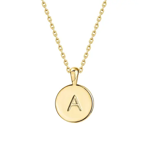 PAVOI 14K Gold Plated Initial Letter Pendant Necklace for Women