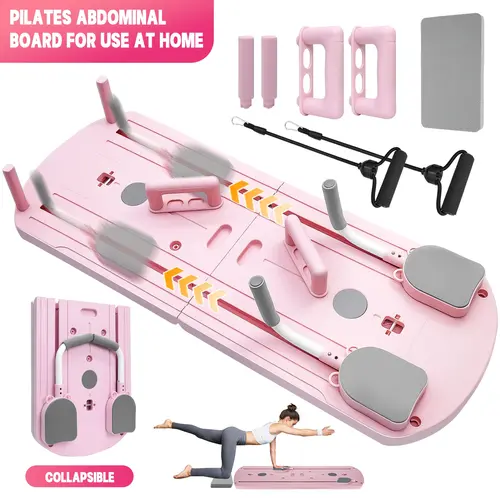 Summerwins 8-in-1 Multifunctional Collapsible Pilates Board - 24 Non-Slip Feet, Small Space Storage - Multifunctional Pilates Home Gym Fitness Gear for Home Workouts, Workout Equipment Use in Living Room