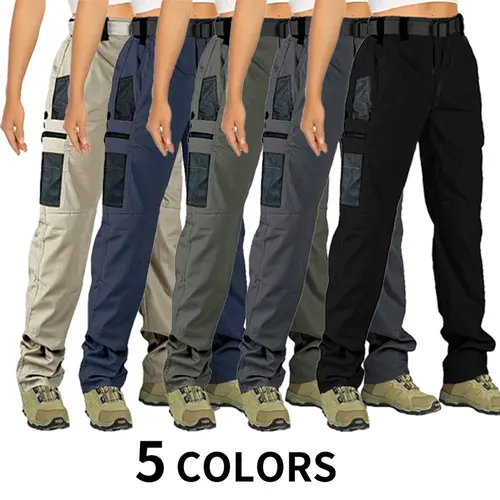 HOMUG Women's Solid Color Tactical Work Pants - Multi-Pocket Zippered, 230g/m² Durable Outdoor Training Trousers (Multiple Colors)