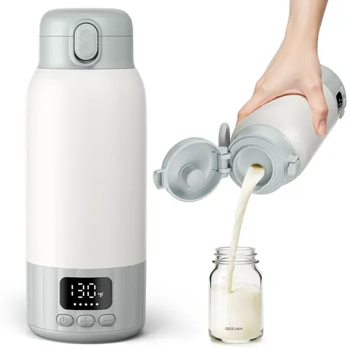 DDZJIAN Portable Baby Bottle Warmer Breast Milk Formula & Water Fast Heating 17oz Large Capacity 98ºF-131ºF Accurate Temperature Control 10400mAh for Travel Outdoor Vehicle Car Airplane Journey tiktokshopbacktoschool,back to school,back to school haul,soh