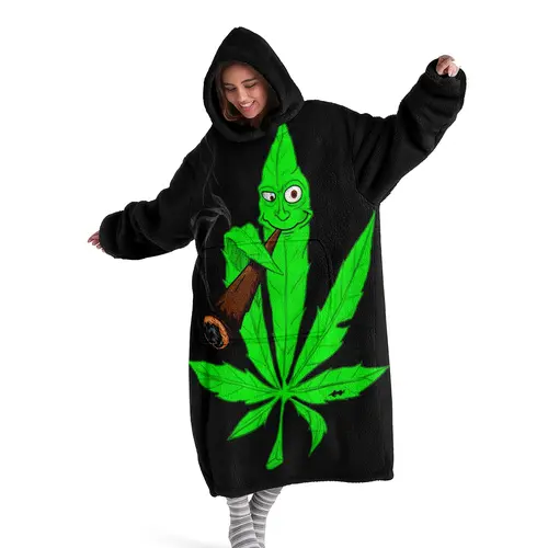 hoodie blanket, Blanket For Couch, Wearable Blanket, Hooded Blanket Wearable Digital Print Flannel, Soft Warm Blanket with Vibrant Leaf Design, Perfect for Sofa Home Leisure Office Bed Camping, Christmas Gift, Valentine's Day gift