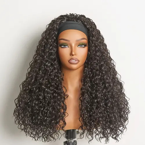 Frodio Veralux™ Fiber Deep Wave Headband Wig | Glueless, Beginner-Friendly, Curly Elastic Band Wig #summervibes#SohoChic