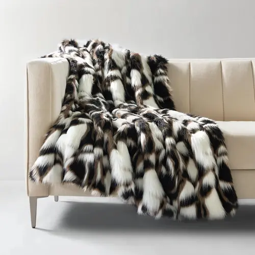 Z Gallerie Neve Decorative Bedroom Blanket Throw - Cozy, Velvet-Soft Dual-Layered 50"x60" Stylish Blanket, Glam Faux Fur Spotted Dots, Bedroom Decor Ideas Home Goods Accent, Cozy Blanket Throw, Glam Look, Throw Blankets