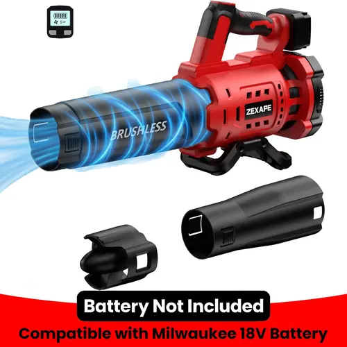 【No Batteries】Cordless Leaf Blower for Dewalt 20V Max Battery, For Milwaukee 18V Battery/ For Makita 18V Battery 480 CFM Electric Blower with Brushless Motor, 6 Variable Speed Up to 130MPH, Digital Display Control Handheld Blower for Lawn Care, Yard,sohoc