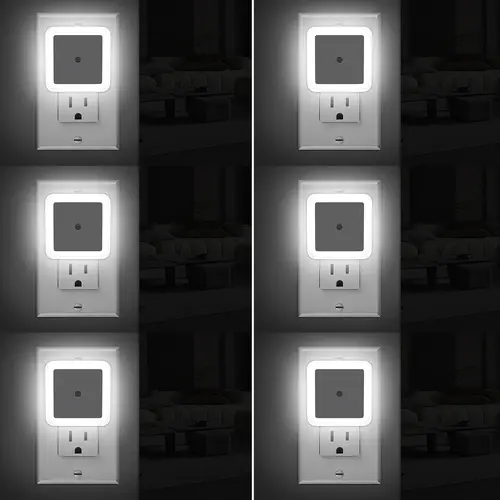 Night Light, Night Lights Plug into Wall 6-Pack, Plug in Night Light, Dusk to Dawn Nightlight Led Night Lights for Bedroom, Bathroom