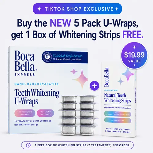 Teeth Whitening U-Wraps – 15% Hydrogen Peroxide, Enamel-Safe, No Sensitivity – Aloe, Calendula & Peppermint – Fast Whitening Strips