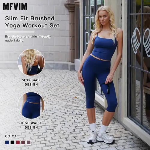 Two-Piece Set Women’s Solid Backless Camisole Tank Top & High Waisted Shorts Tracksuit Set, Sleeveless Spaghetti Strap Crop Top & Skinny Shorts, Ladies Sportswear for Indoor & Outdoor Wear, Gymwear,summerwins,travel essentials,camping essentials,sohochic