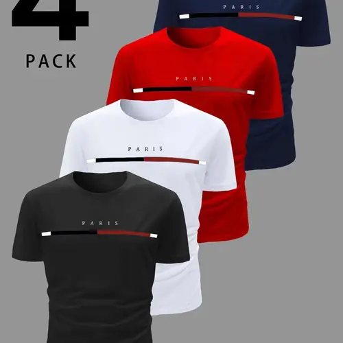 Men's Sport Quick-Dry Short Sleeve T-Shirt Set, Pure Color Round Neck Training Top, Sporty Breathable Fast Dry, Gym Essential, Sports Clothing, Quick Dry Clothes, Running, Basketball, Football, Cycling