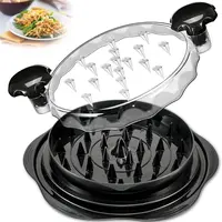 NULAS Summerwins Twist Chicken Shredder Slicer - Visible Chicken Breast Grinder, Anti-Skid Base Kitchen Tools, Cooking Tool with Lid for Barbecue, Ground Food (Elegant Black, Household Items),home essentials sohochic