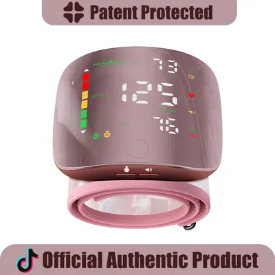 Ziqing Wrist BP Monitor - Digital Home Use Blood Pressure Machine with LED Display, Touch Screen Cuff, 99x2 Reading Memory, ABS Material, Compact Slips Into Daily Bags, Carrying Case, Type-C Port, Sustainable Power, Accurate Readings, 1-Button Operation,s