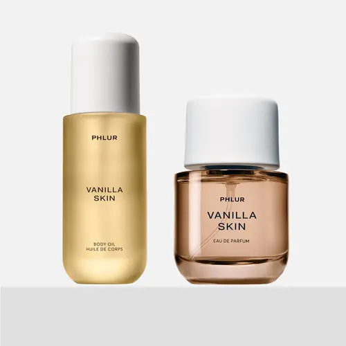 PHLUR Vanilla Skin Daily Ritual Duo - Eau de Parfum + Body Oil Set with Vanilla, Pink Pepper & Sandalwood (50mL + 4 fl oz)