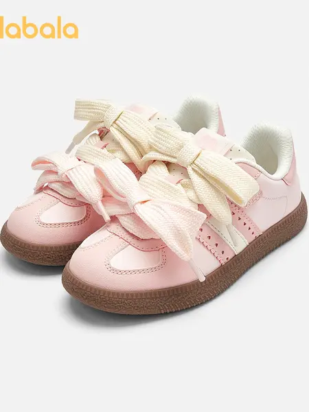 balabala Girls' Casual Trainers, Retro Bow-Knot Low Top Sneakers with Hook-and-Loop Strap, Lightweight Nonslip Shoes for Back to School, Nonslip Trainers, Athletic Sneaker Footwear, Trendy Trainers,back to school,sohochic