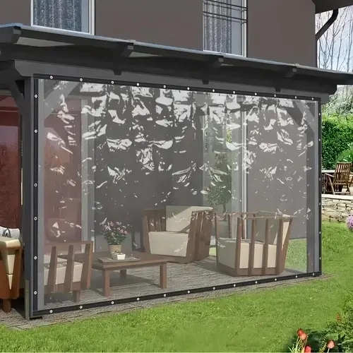 2PCS Heavy-Duty Waterproof Tarps with Grommets, 7*10FT Heavyduty Vinyl Polyethylene Cover for Outdoor Garden Plants, Includes Grommets,sohochic